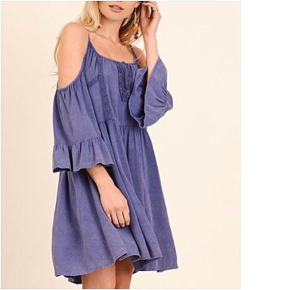Relaxed Soft Flowy Cold Shoulder Tunic Dress SMLXL - Picture 8 of 8